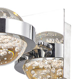 Led Wall Light Polished Chrome & Glass Sphere