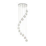 LIV1250 12 Light Cluster Pendant Polished Chrome Glass Led