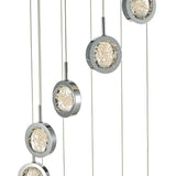 12 Light Cluster Pendant Polished Chrome Glass Led