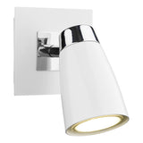 LOF072 Single Wall Spotlight Matt White Polished Chrome