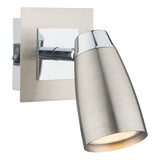 LOF0746 Single Wall Spotlight Satin & Polished Chrome