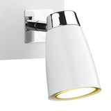 2 Light Wall Spotlight Matt White Polished Chrome