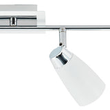 4 Light Bar Spotlight Matt White Polished Chrome