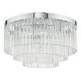 5 Light Flush Polished Chrome Glass