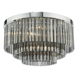 LOG5410 5 Light Flush Polished Chrome Smoked Glass