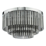 LOG5410 5 Light Flush Polished Chrome Smoked Glass