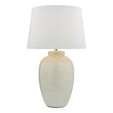 LUE432 1 Light Table Lamp Gloss Glazed Cream With Shade