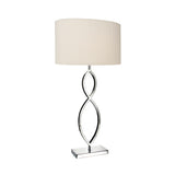 LUI4150 2 Hoop Table Lamp Polished Chrome With Shade