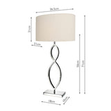 2 Hoop Table Lamp Polished Chrome With Shade