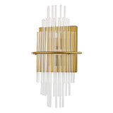 2 Light Wall Light Antique Gold Glass