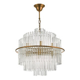LUK1735 13 Light Pendant Brushed Antique Gold And Clear Glass