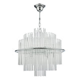 13 Light Pendant Polished Chrome Glass
