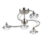 LUT0446 4 Light Semi Flush Satin Chrome Crystal