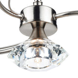 4 Light Semi Flush Satin Chrome Crystal