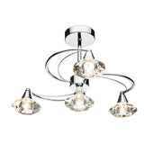 LUT0467 4 Light Semi Flush Black Chrome Crystal