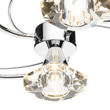 4 Light Semi Flush Polished Chrome Crystal