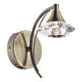 LUT0775 Wall Light Antique Brass Crystal