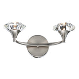 LUT0946 2 Light Wall Light Satin Chrome Crystal