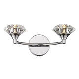LUT0950 2 Light Wall Light Polished Chrome Crystal