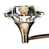 2 Light Wall Light Antique Brass Crystal