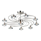 LUT2346 10 Light Semi Flush Satin Chrome Crystal