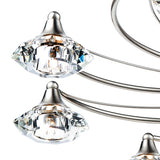 10 Light Semi Flush Satin Chrome Crystal