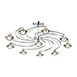 LUT2350 10 Light Semi Flush Polished Chrome Crystal
