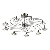 LUT2367 10 Light Semi Flush Black Chrome Crystal