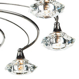 10 Light Semi Flush Black Chrome Crystal