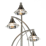 3 Light Floor Lamp Satin Chrome Crystal