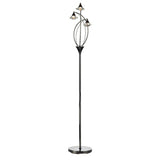 LUT4967 3 Light Floor Lamp Black Chrome Crystal