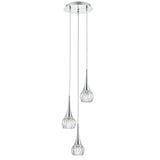 LYA0350 3 Light Pendant Polished Chrome Glass