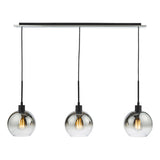LYC0322 3 Light Bar Pendant Matt Black Ombre Smoked Glass