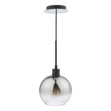 1 Light Single Pendant Matt Black Ombre Smoked Glass