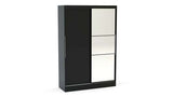 2 Door Sliding Wardrobe With Mirror Black