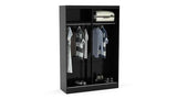 LYN2SRMBLK 2 Door Sliding Wardrobe With Mirror Black