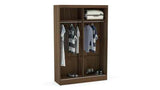 LYN2SRMWBK 2 Door Sliding Wardrobe With Mirror Walnut & Black