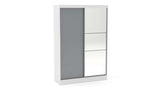2 Door Sliding Wardrobe With Mirror White & Grey