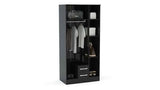 LYN3DCBLK 3 Door 2 Drawer Wardrobe With Mirror Black