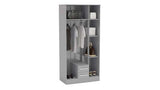 LYN3DCGRY 3 Door 2 Drawer Wardrobe With Mirror Grey