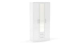 3 Door 2 Drawer Wardrobe With Mirror White