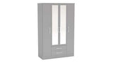 4 Door 2 Drawer Wardrobe With Mirror Grey