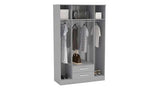 LYN4DCGRY 4 Door 2 Drawer Wardrobe With Mirror Grey