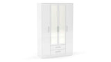 4 Door 2 Drawer Wardrobe With Mirror White