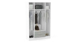 LYN4DCWTG 4 Door 2 Drawer Wardrobe With Mirror White & Grey