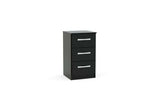 3 Drawer Bedside Black