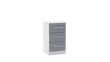 3 Drawer Bedside White & Grey