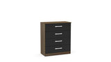 LYNCH4WBK 4 Drawer Chest Walnut & Black