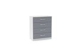 4 Drawer Chest White & Grey