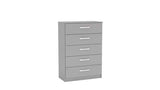 5 Drawer Chest Grey